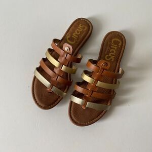 Circus by‎ Sam Edelman Flat Sandals Size 8 Brown Golden